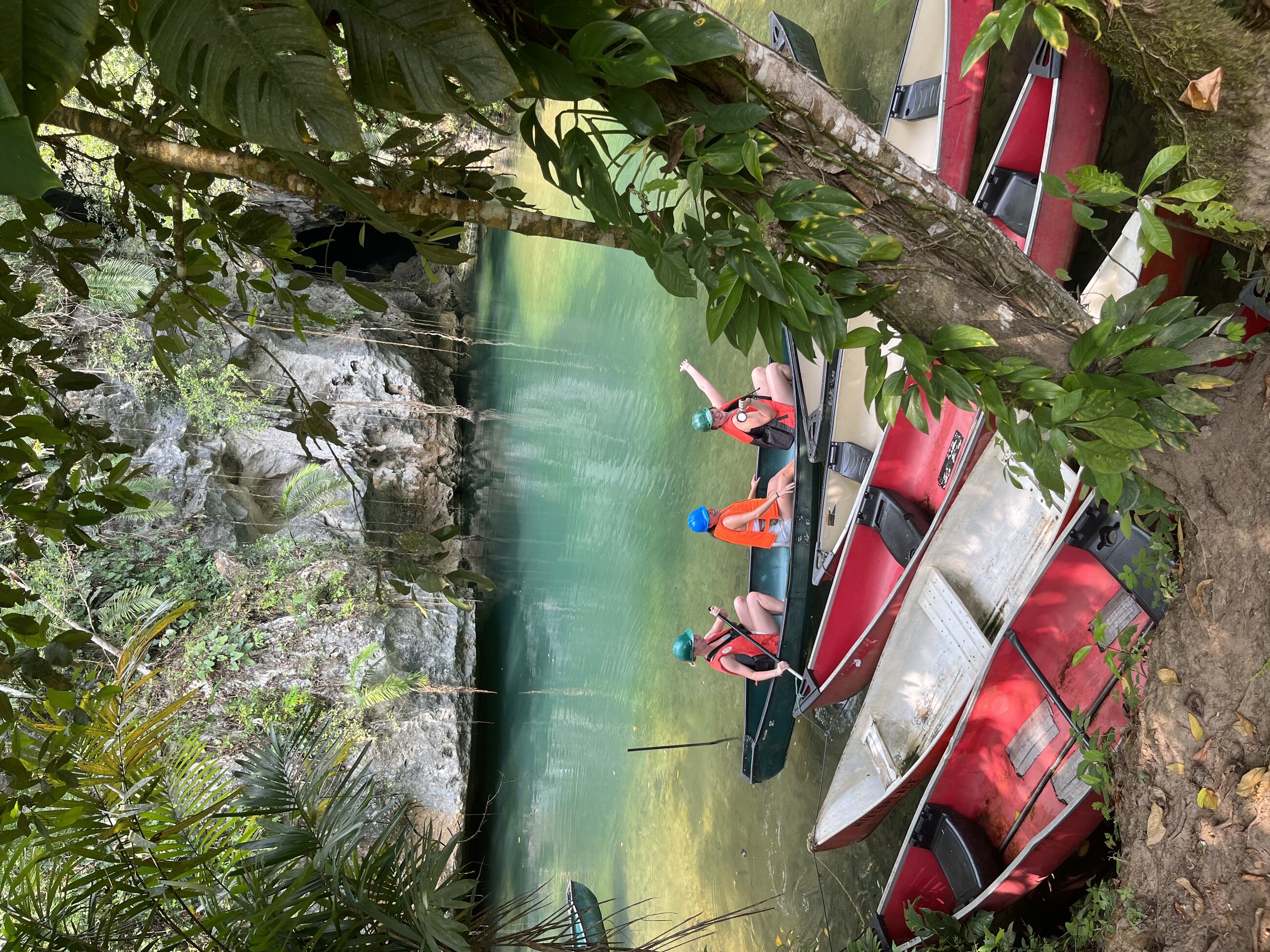 Canoeing through a cave!