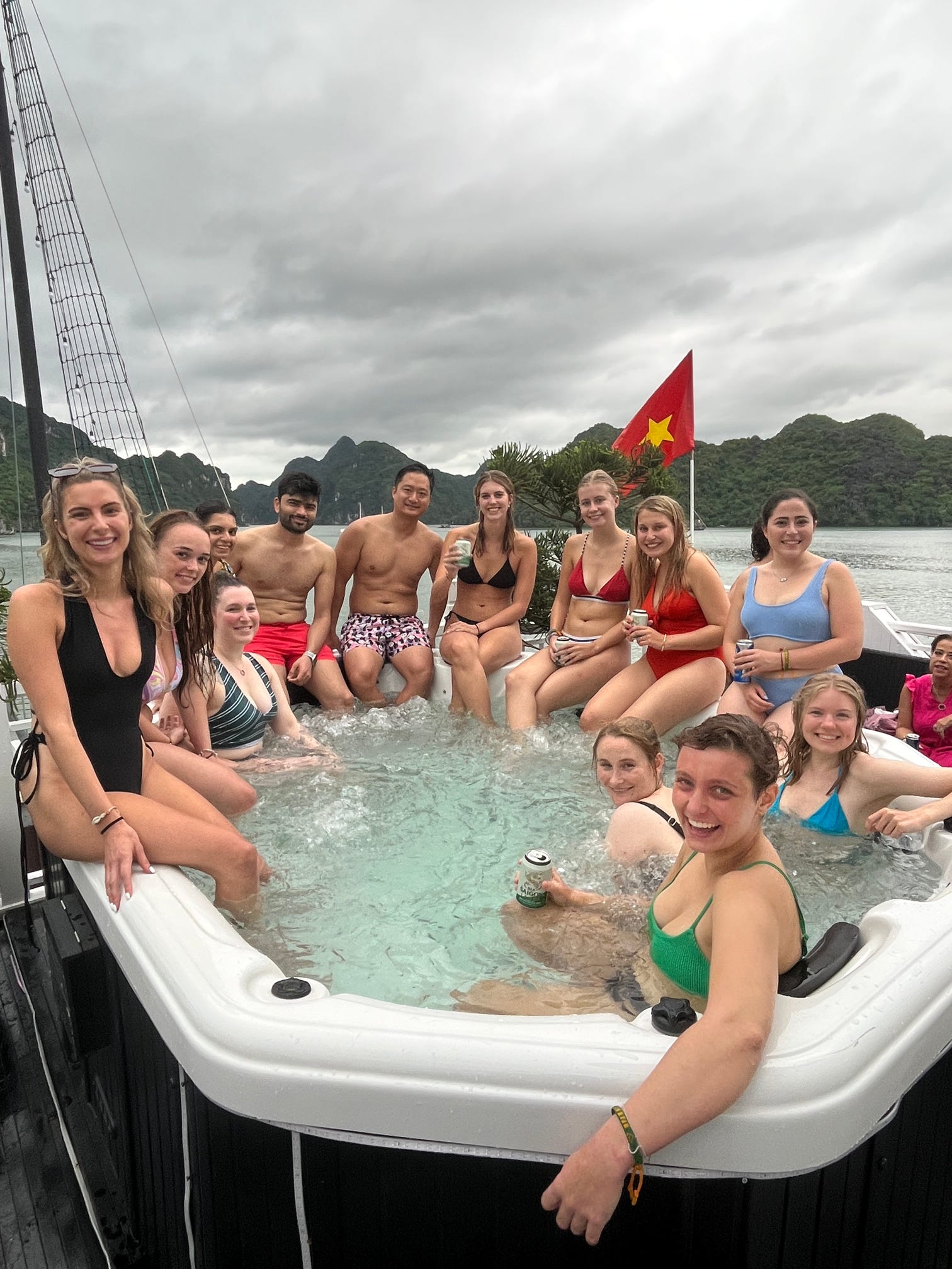 Hot tub on the overnight boat