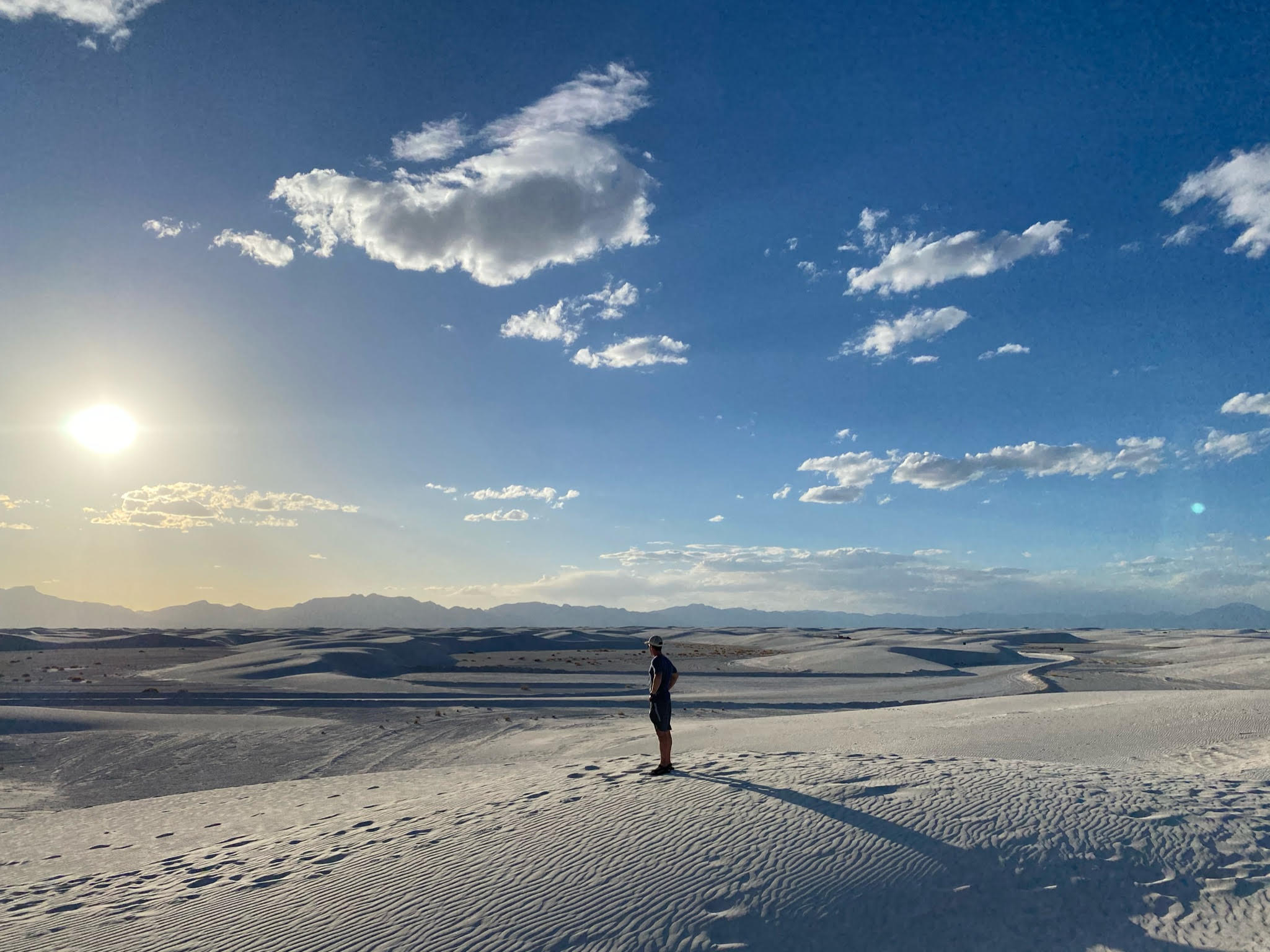 Standing on the white sand dunes at White Sand National Park (NM)