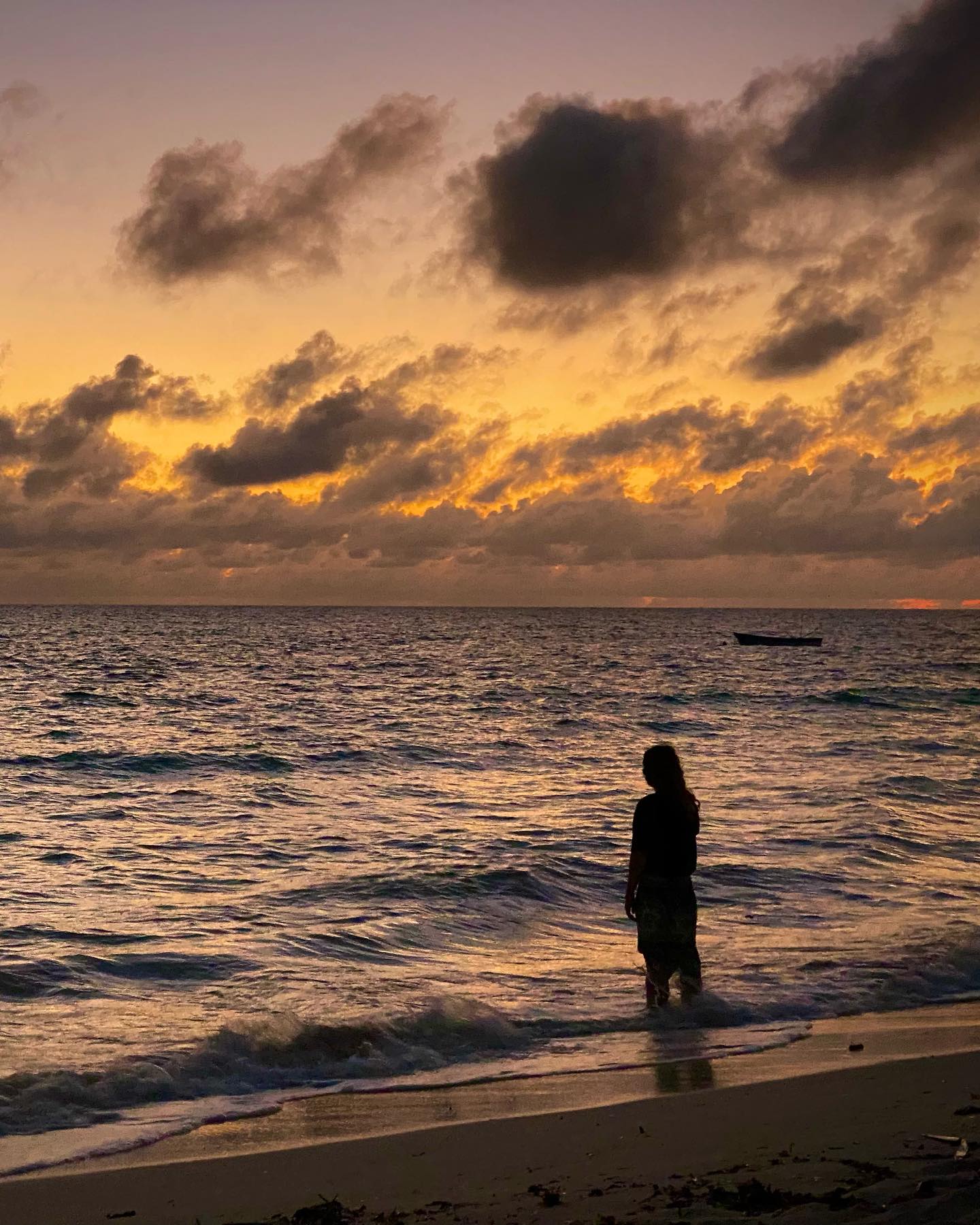 Beautiful sunset on Cairo beach