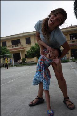 Spending times with kids in Friendship Village, Vietnam