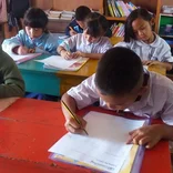 Thai students studying 