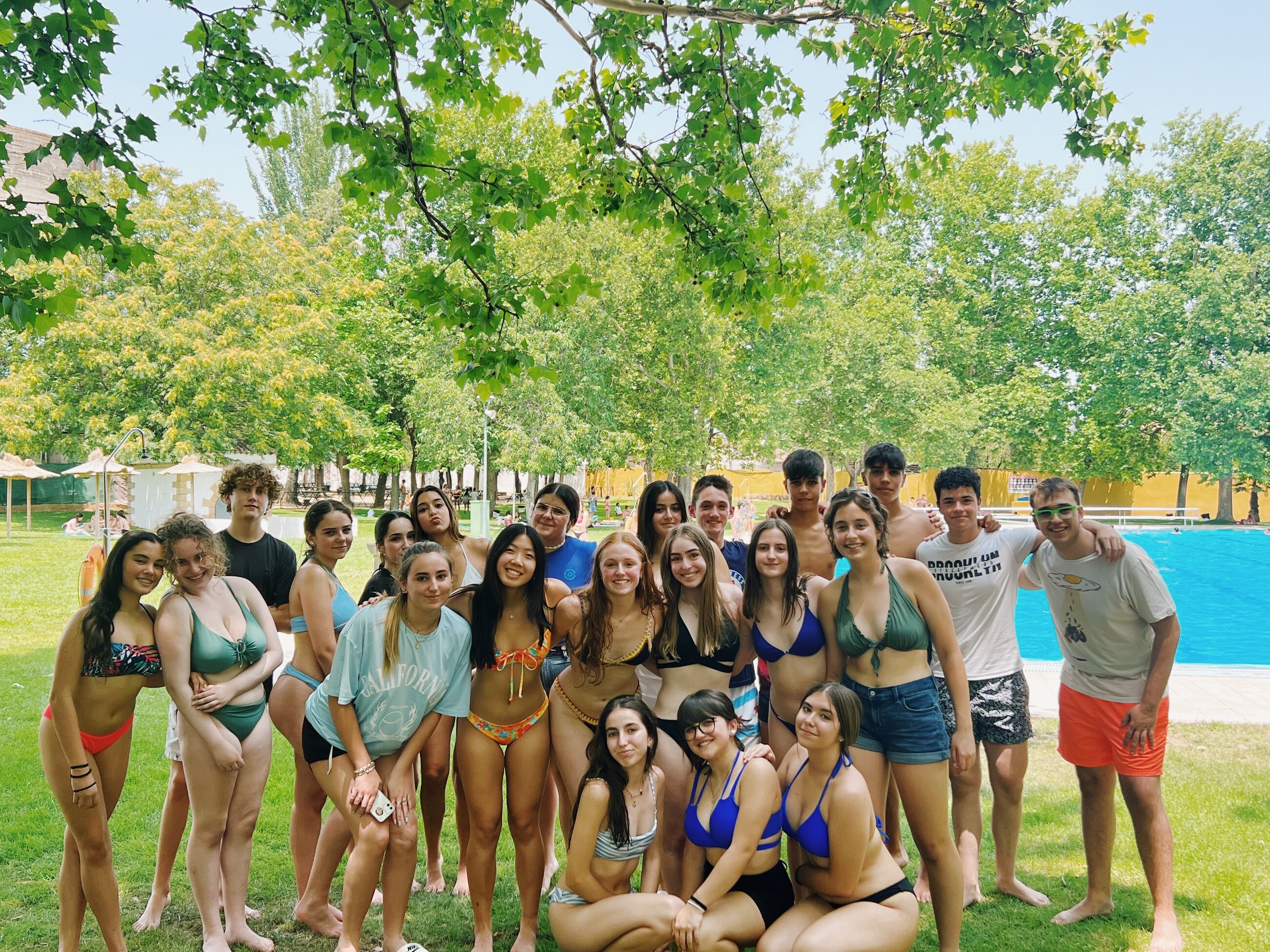 Town pool - mix of LITA students and Spanish children