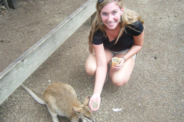 Mary introduces herself to a wallaby!
