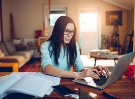 remote internship student at work