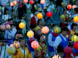 Lanterns at night