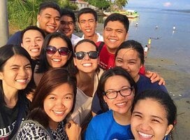 A group of students on an island in the Philippines