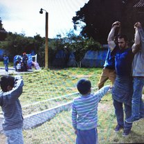 exercising with the niños 