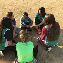 This photo shows my CIEE participant friends and I talking to a Chilean local