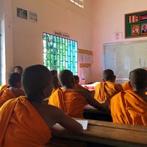 My morning: teaching monks! 