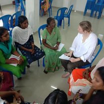 During a discussion session with one of the women’s societies. 