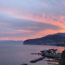 Pink clouds over Sorrento- this seaside city had the best sunsets